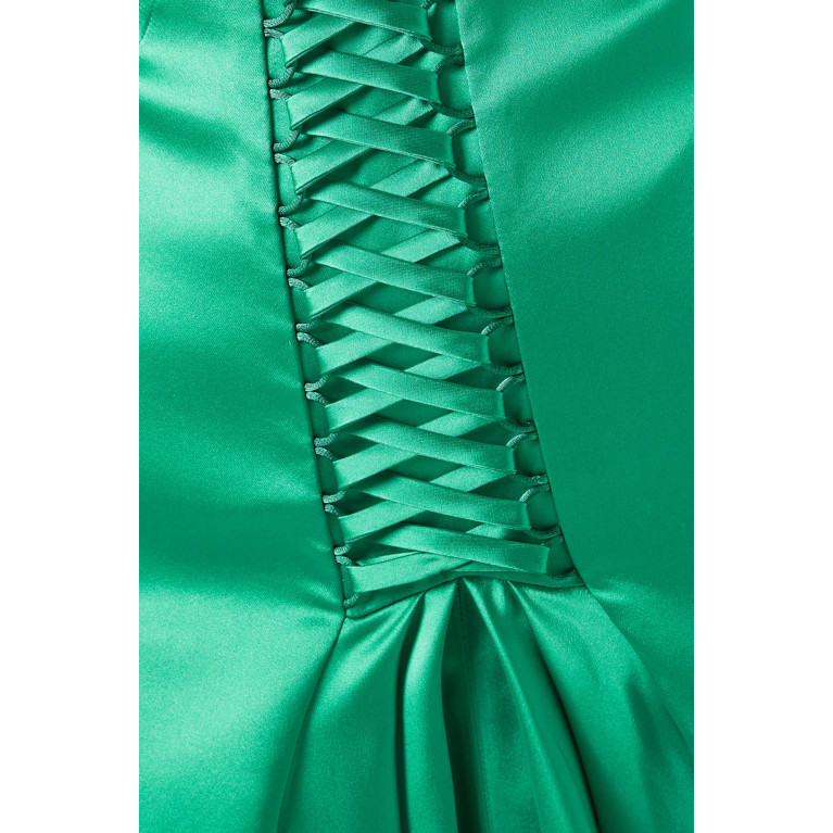 Özgür Masur - Corset Lace-up Maxi Dress in Satin