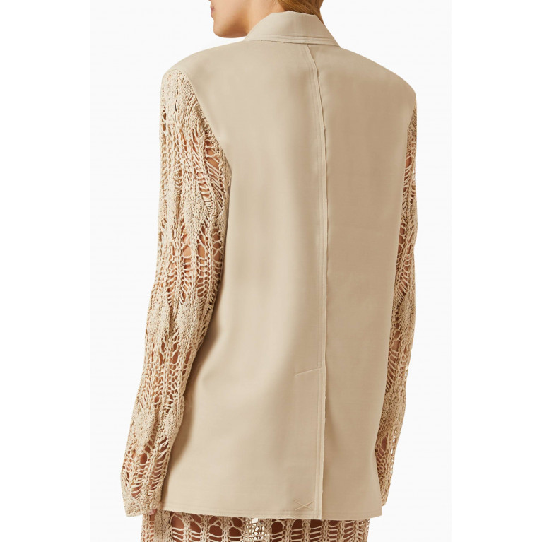Bec + Bridge - Lyra Crochet-sleeve Blazer in Wool-blend
