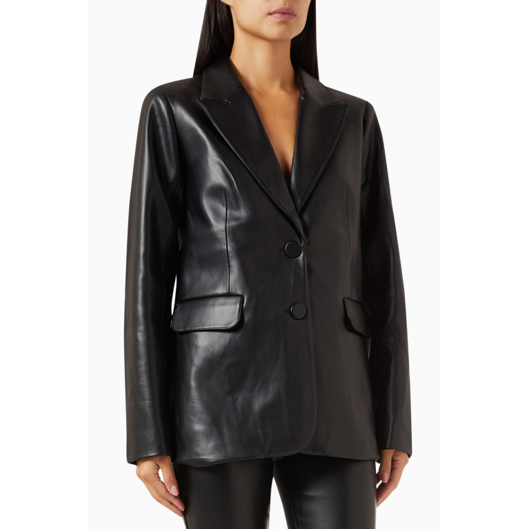 Good American - Oversized Blazer in Faux Leather