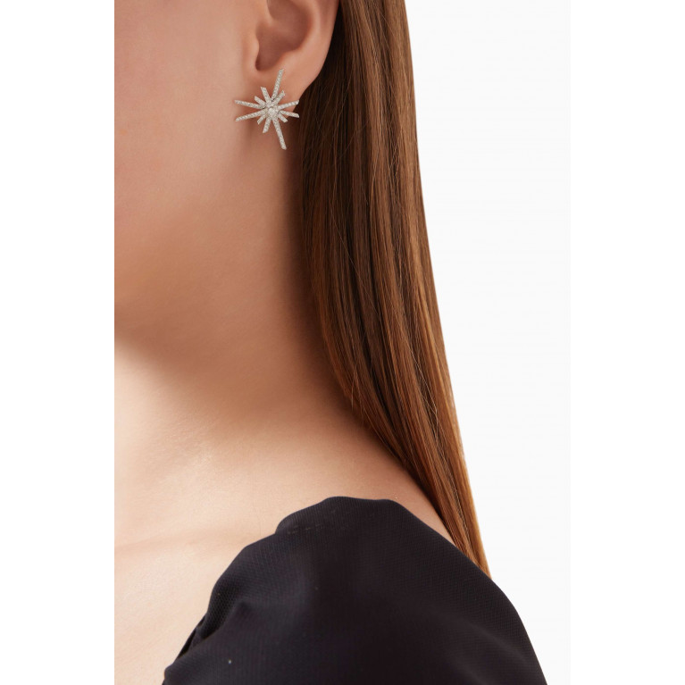 Samra - Daw Diamond Earrings in 18kt White Gold