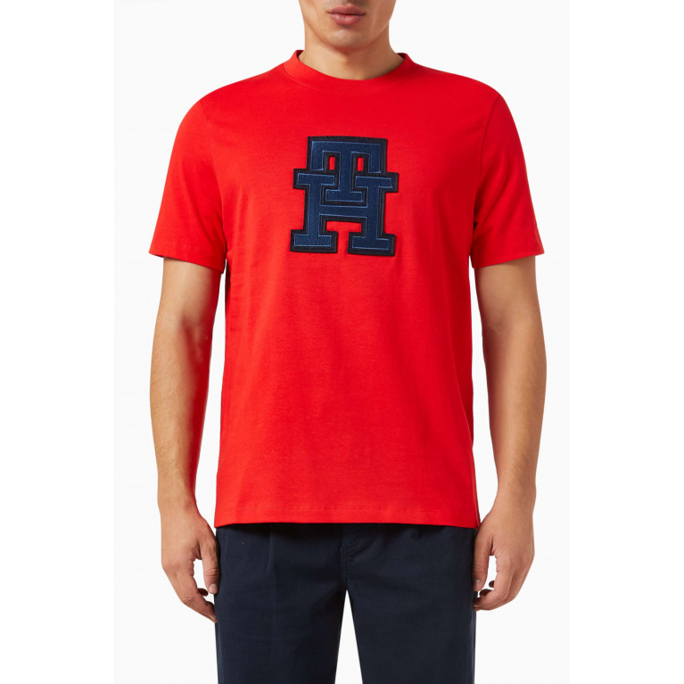 Tommy Hilfiger - TH Monogram Appliqué T-shirt in Jersey Red