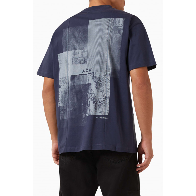 A-Cold-Wall* - Brutalist T-shirt in Cotton Jersey Blue