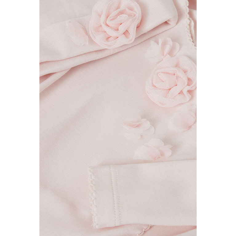 Miniclasix - Floral-applique Sleepsuit Set in Cotton
