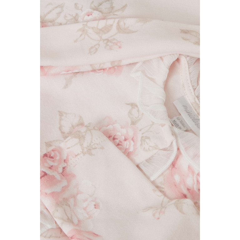 Miniclasix - Floral-print Sleepsuit Set in Cotton