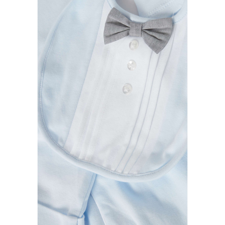 Miniclasix - Bow-detail Sleepsuit Set in Cotton