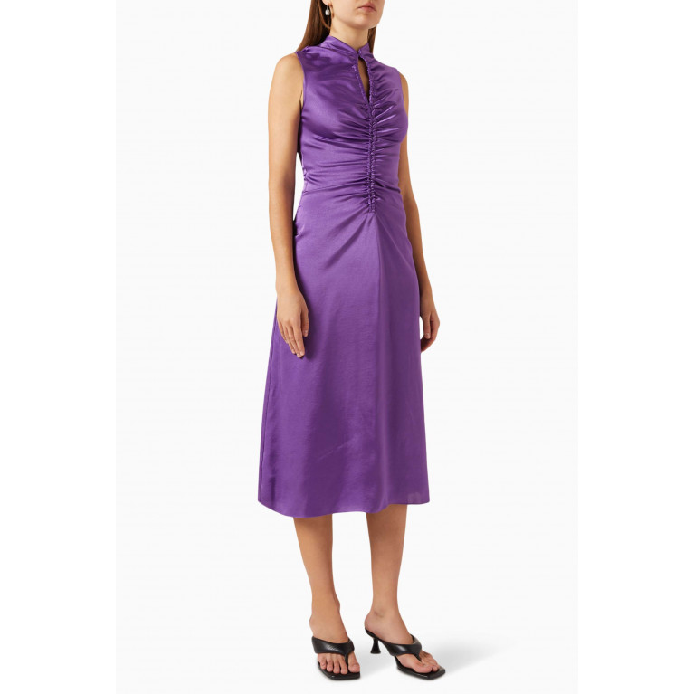 Sandro - Ruched Maxi Dress in Satin