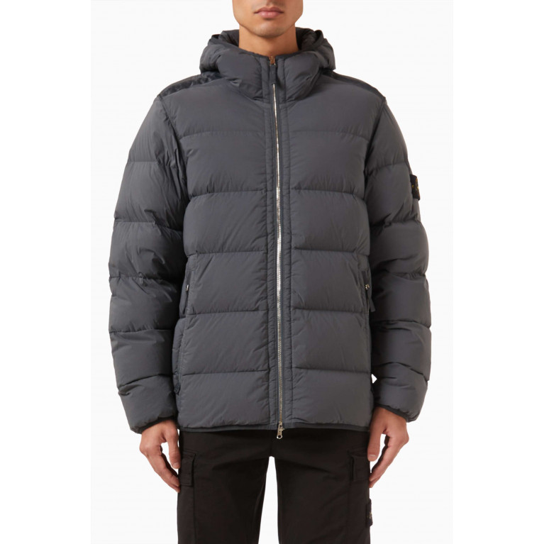Stone Island - Hooded Down-filled Jacket in Stretch-nylon