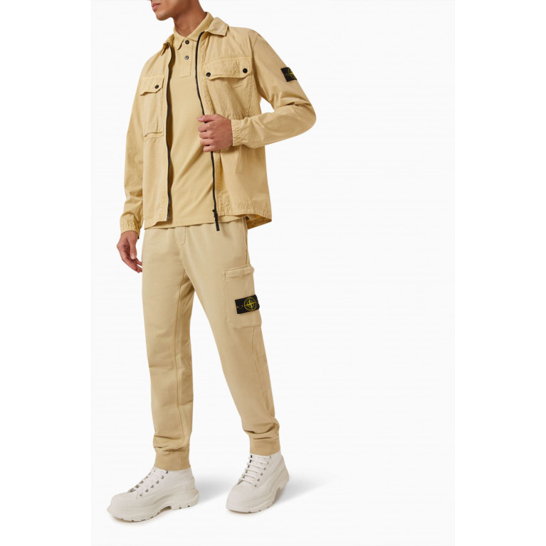 Stone Island - Overshirt in Brushed Organic-cotton Canvas Neutral