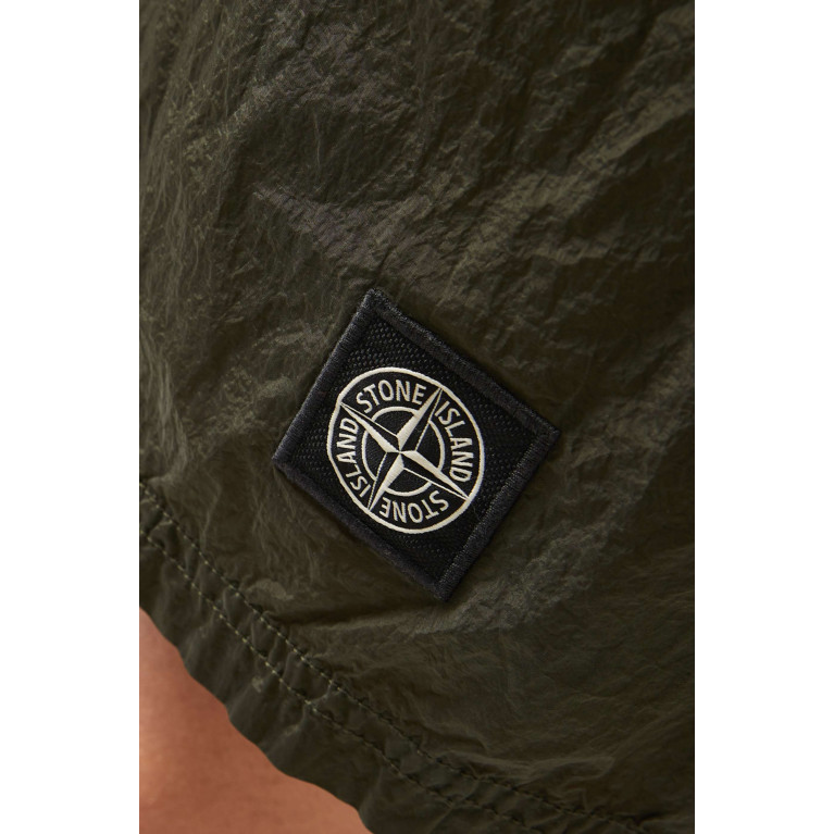 Stone Island - Logo-patch Swim Shorts in Econyl® Green