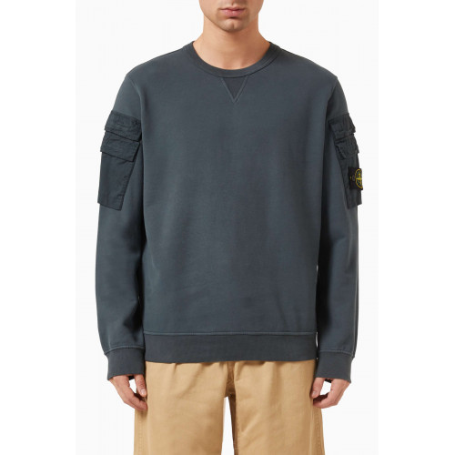 Stone Island - Crewneck Sweatshirt in Brushed Cotton-fleece