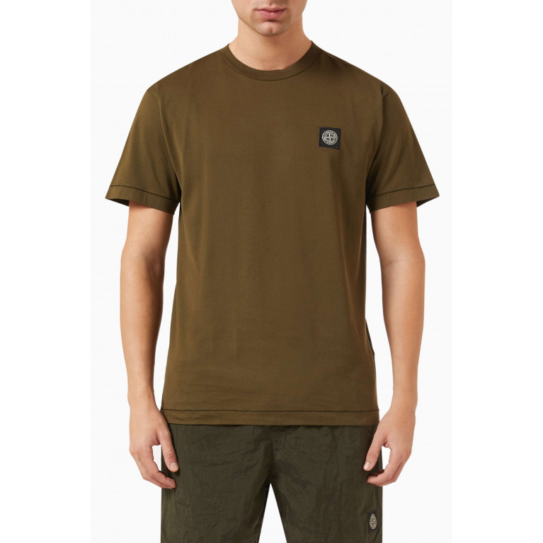 Stone Island - Compass Logo-patch T-shirt in Cotton-jersey Green