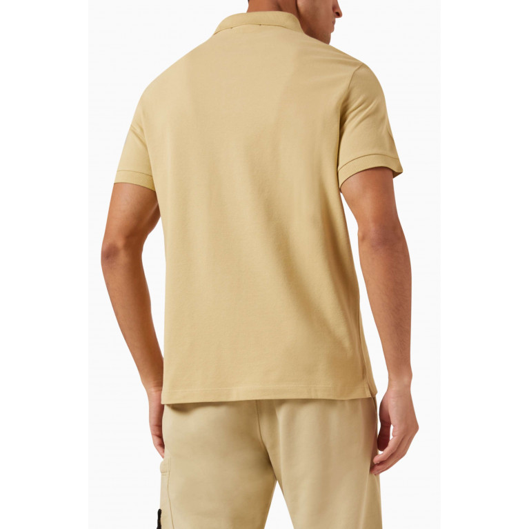 Stone Island - Logo-patch Polo Shirt in Stretch Cotton-piqué Neutral