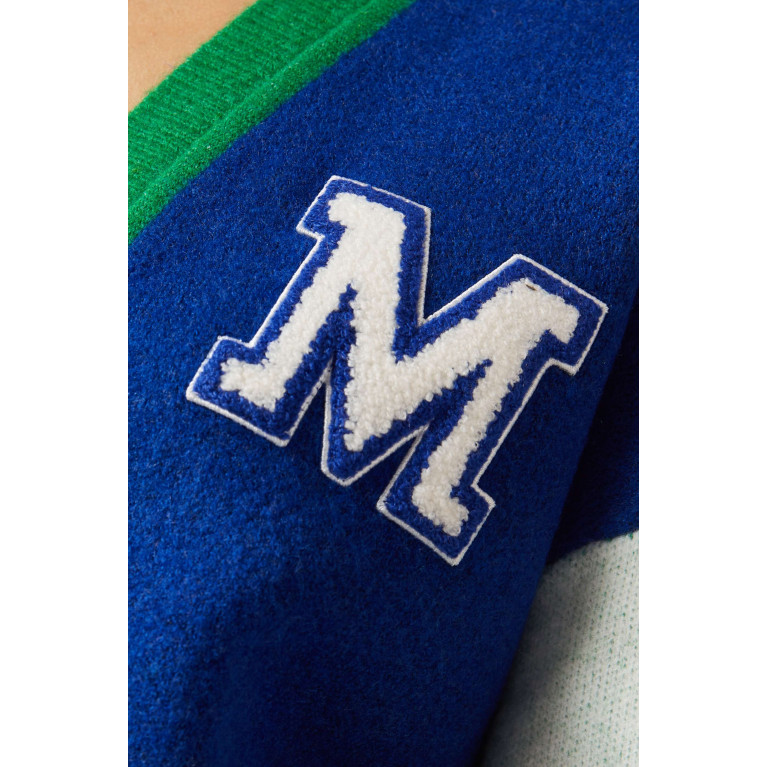Maje - Micollege Logo-patch Cardigan in Wool-blend Knit