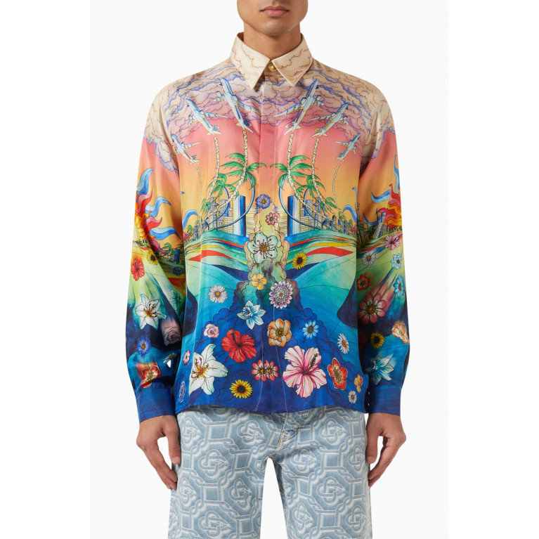 Casablanca - Le Temple Du Sport Shirt in Silk Multicolour