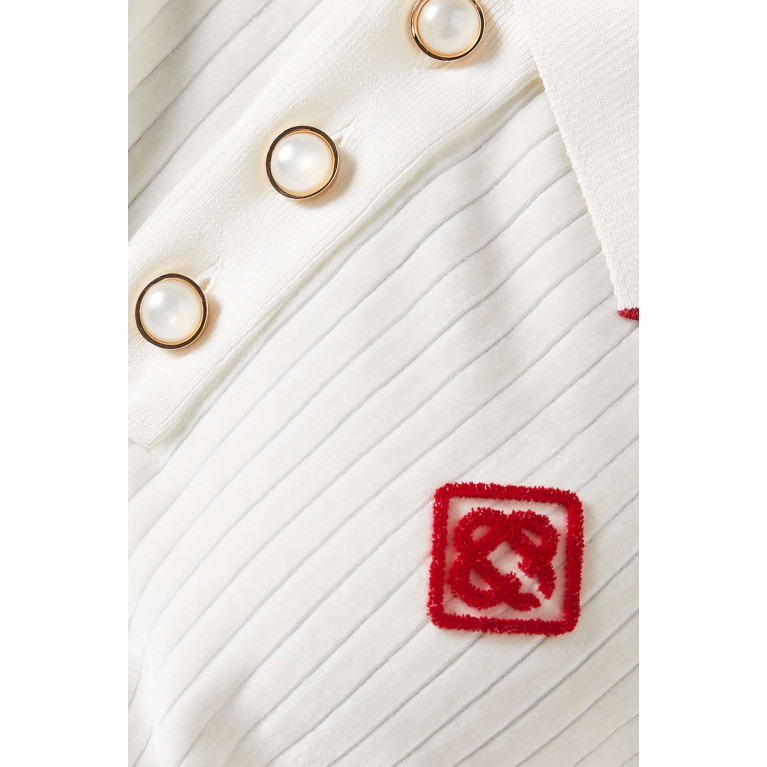 Casablanca - Logo Polo Shirt in Cotton Bouclé Knit