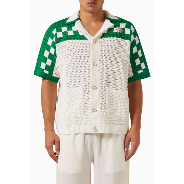 Casablanca - Printed Shirt in Crochet Cotton