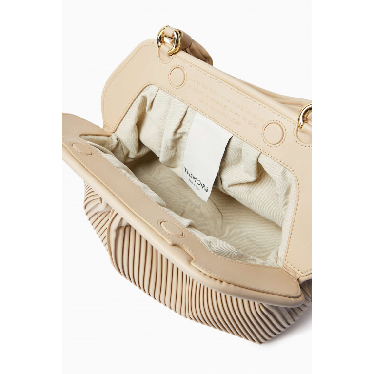 THEMOIRè - Medium Bios Top-handle Clutch Bag in Plisse Vegan Fabric