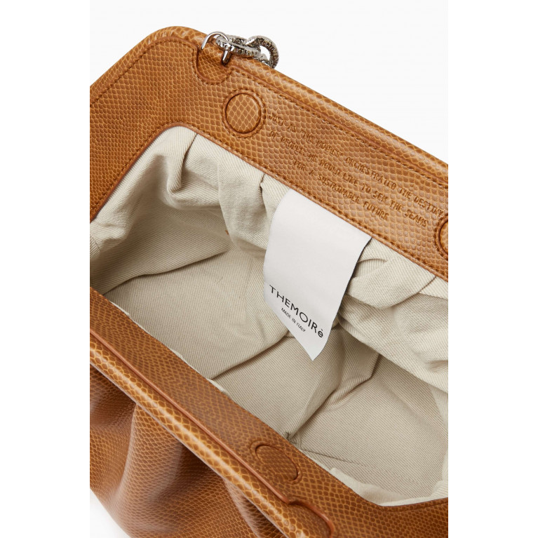 THEMOIRè - Bios Clutch Bag in Snake-embossed Apple Fabric