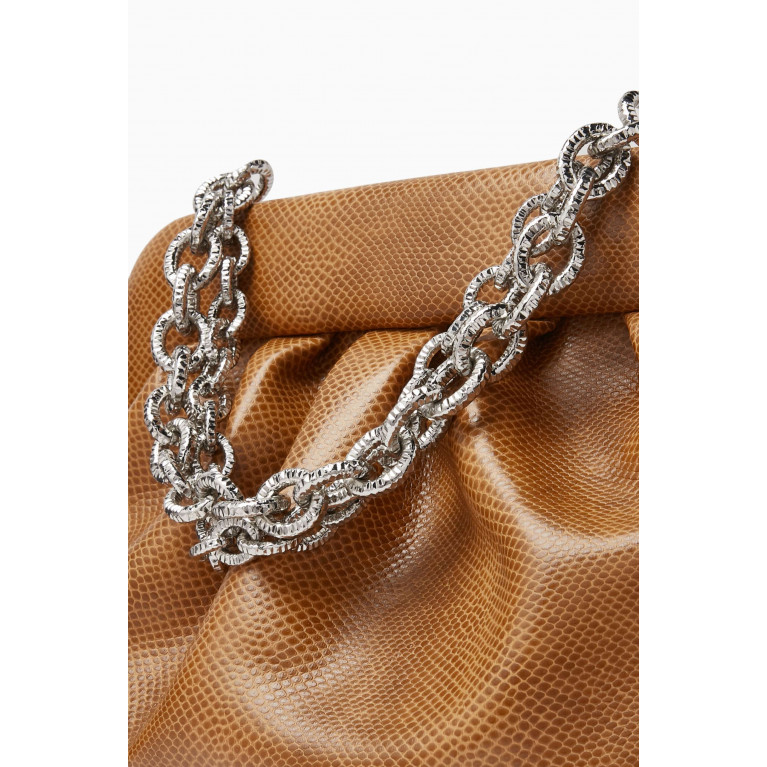 THEMOIRè - Bios Clutch Bag in Snake-embossed Apple Fabric