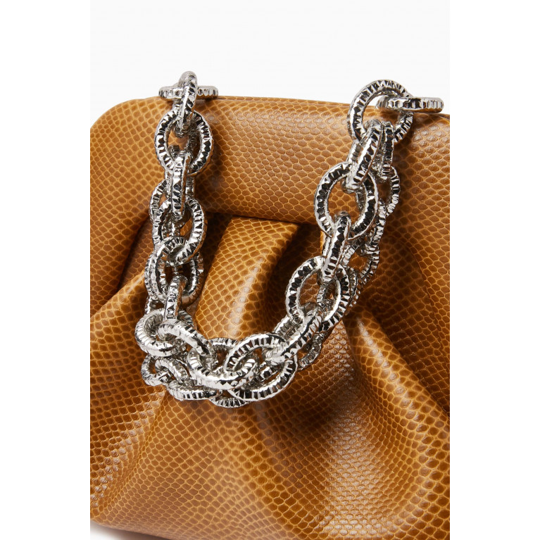 THEMOIRè - Gea Clutch Bag in Snake-embossed Apple Fabric
