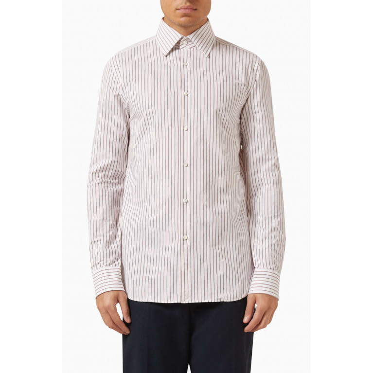 Boss - Long Sleeved Stripe Shirt in Cotton