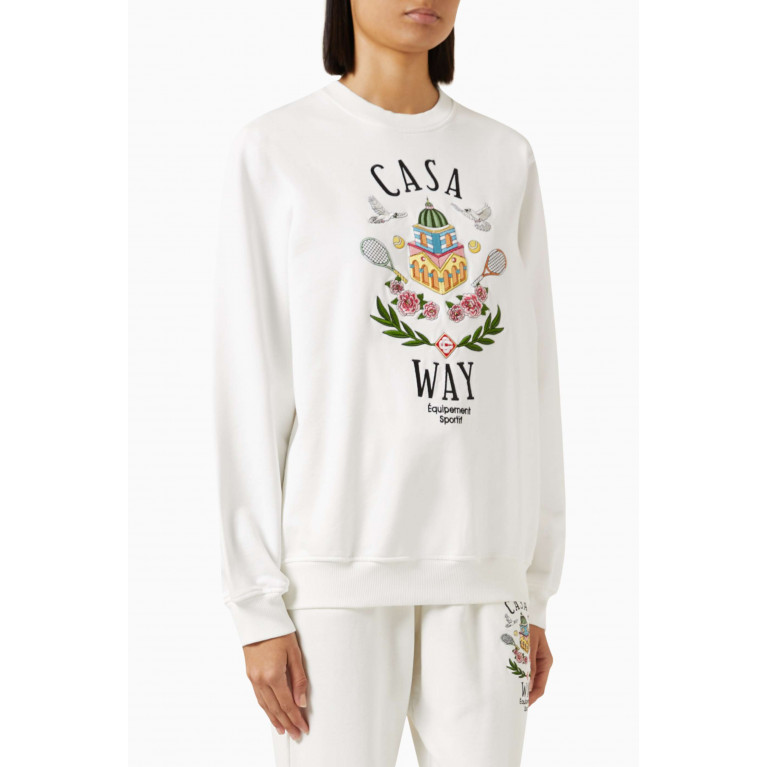 Casablanca - Casa Way Embroidered Sweatshirt in Organic Cotton