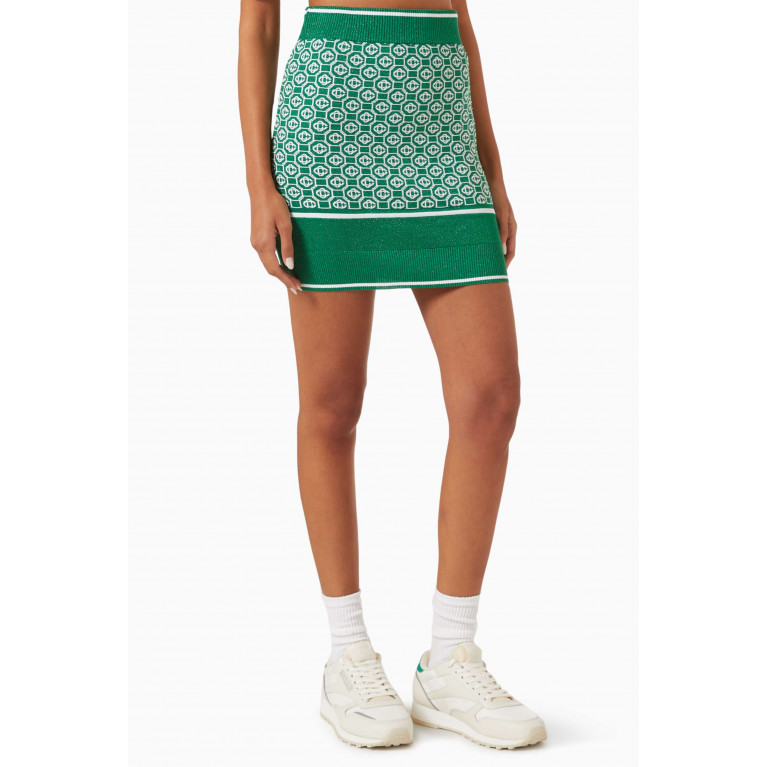Casablanca - Monogram Mini Skirt in Lurex Jacquard-knit