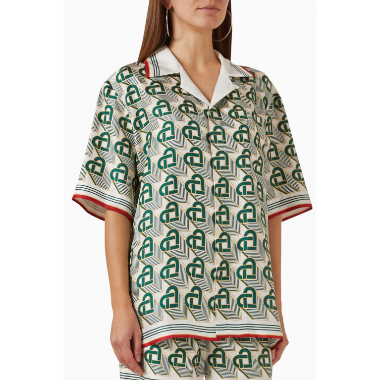 Casablanca - Cuban-collar Printed Shirt in Silk-twill