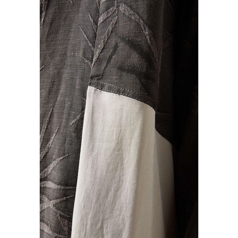 CHI-KA - Textured Two-tone Abaya in Tencel-linen & Japanese Crepe