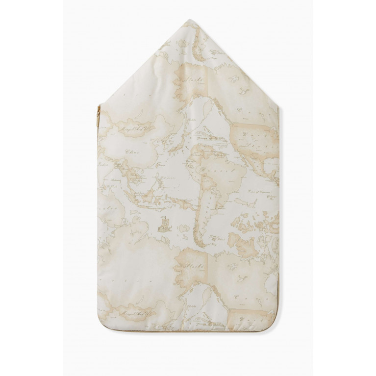 Alviero Martini - Geo Map Print Sleeping Bag in Cotton Neutral