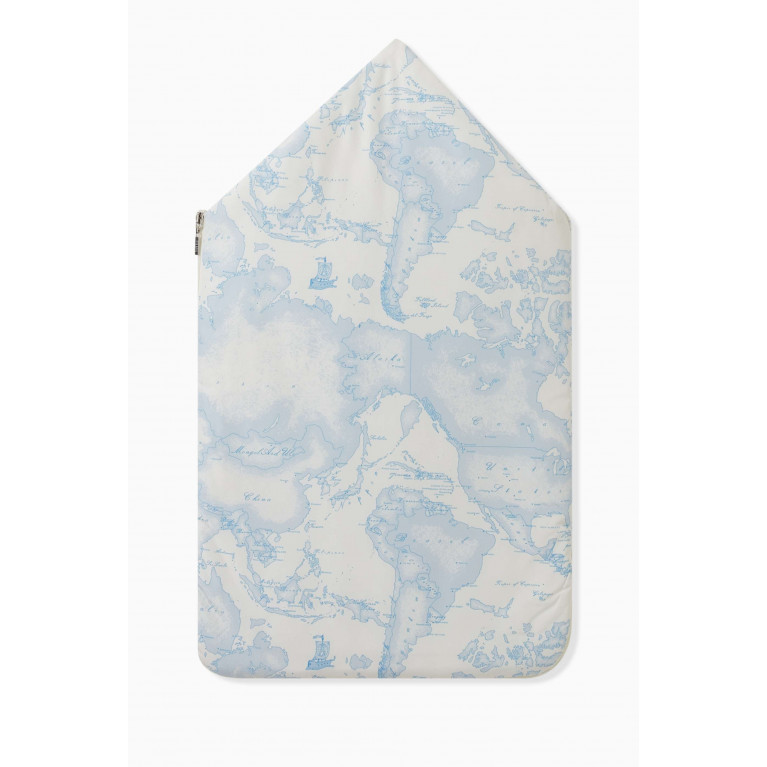 Alviero Martini - Geo Map Print Sleeping Bag in Cotton Blue