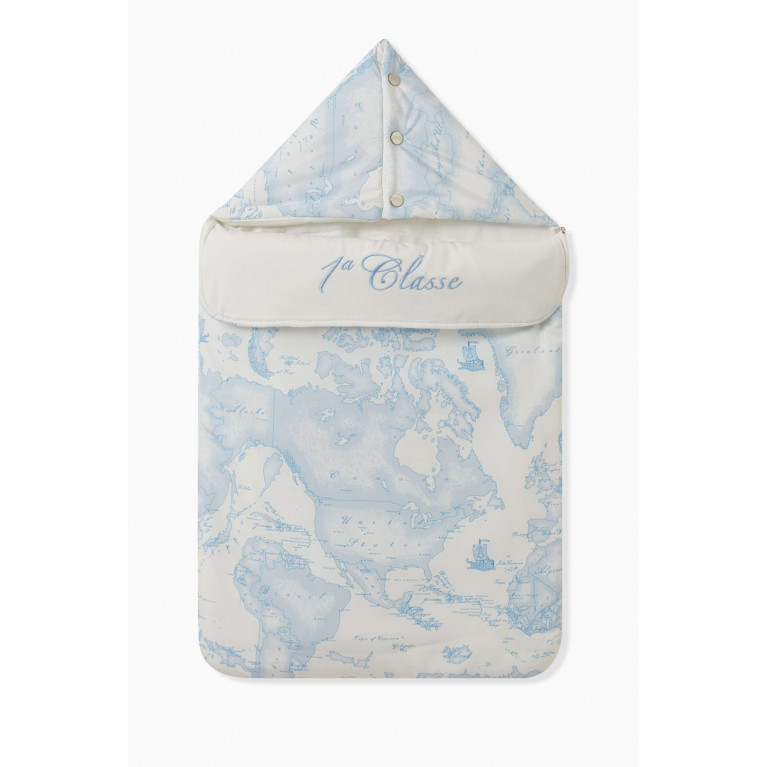 Alviero Martini - Geo Map Print Sleeping Bag in Cotton Blue