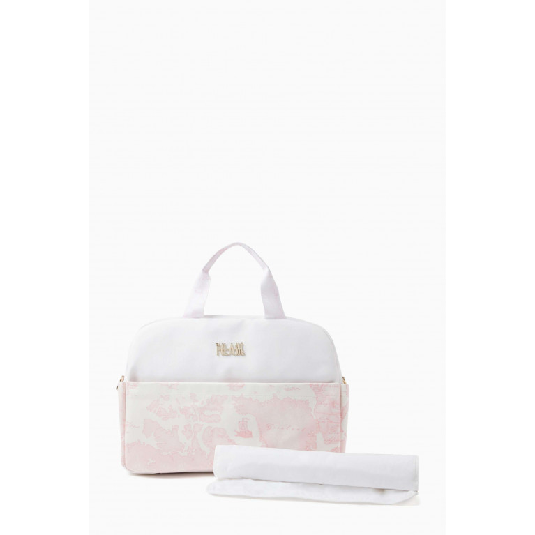Alviero Martini - Geo Map Print Baby Diaper Bag in Polyester Pink