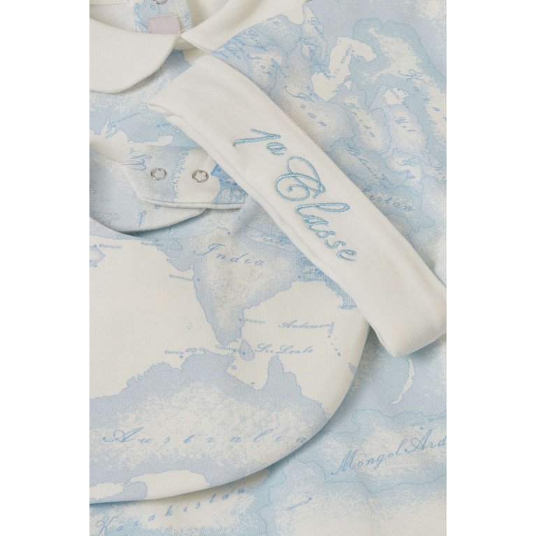 Alviero Martini - Graphic-print Sleepsuit Set in Cotton Blue