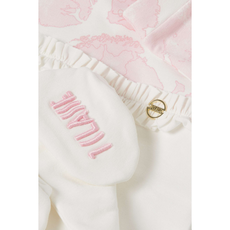Alviero Martini - Geo Map-print Sleepsuit in Cotton Pink