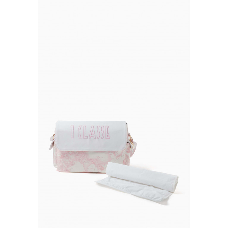 Alviero Martini - Geo Map Print Diaper Bag in Polyester Pink