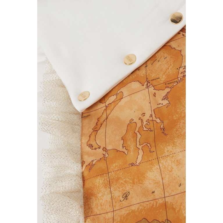 Alviero Martini - Geo Map Print Sleeping Bag in Cotton