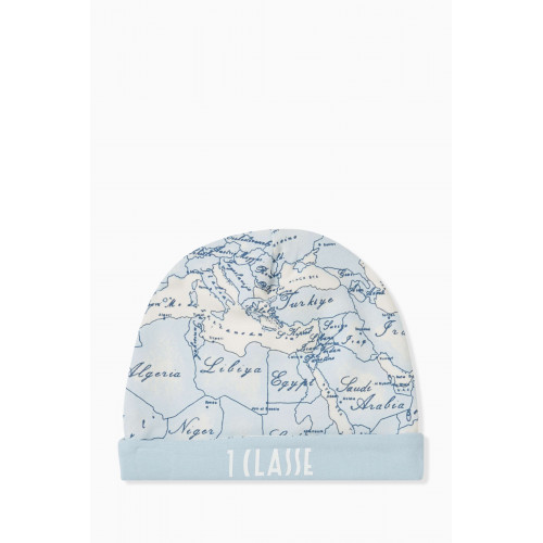 Alviero Martini - Geo Map Print Logo Beanie Hat in Cotton