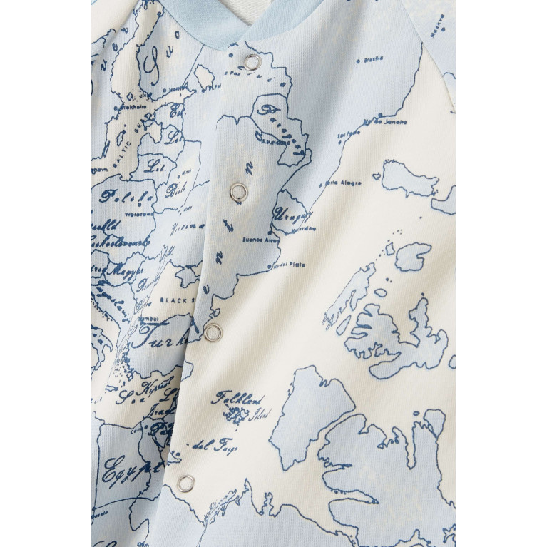 Alviero Martini - Geo Map-print Sleepsuit in Cotton