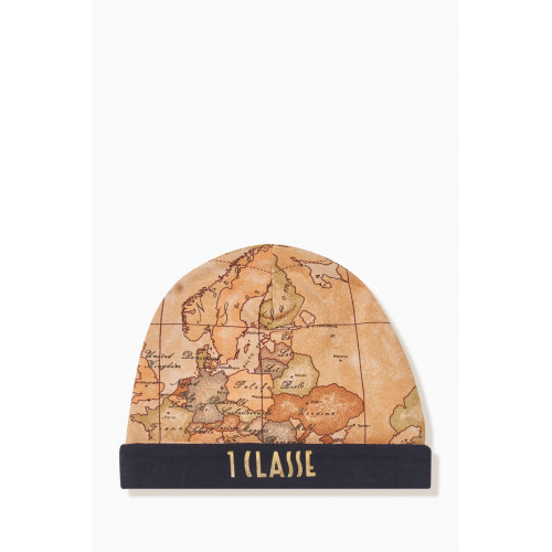 Alviero Martini - Geo Map Print Beanie Hat in Cotton