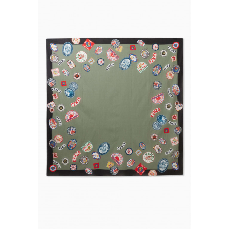 Kenzo - Large Kenzo Travel Square Scarf in Cotton