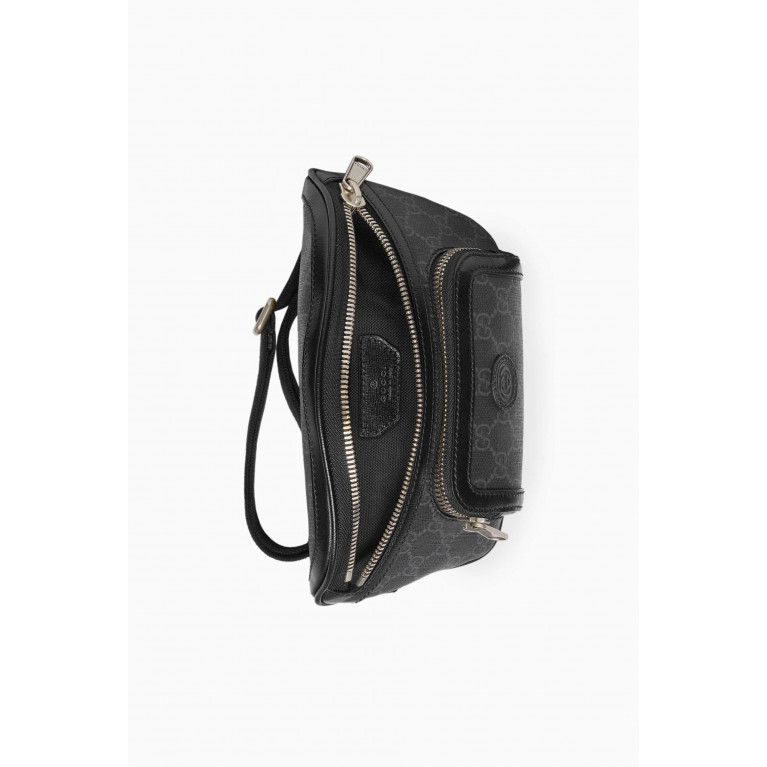 Gucci - GG Supreme-print Belt Bag in Coated-canvas Black