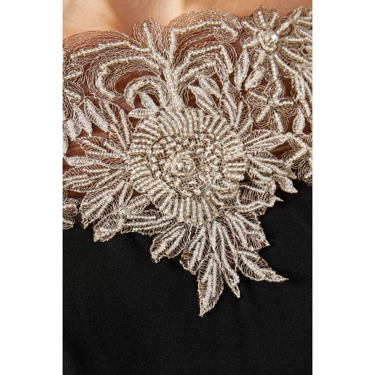Tuvanam - Off-shoulder Embellished Gown in Crepe