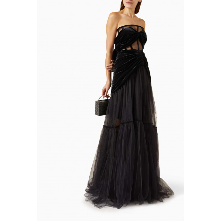 Tuvanam - Strapless Corset Gown in Tulle