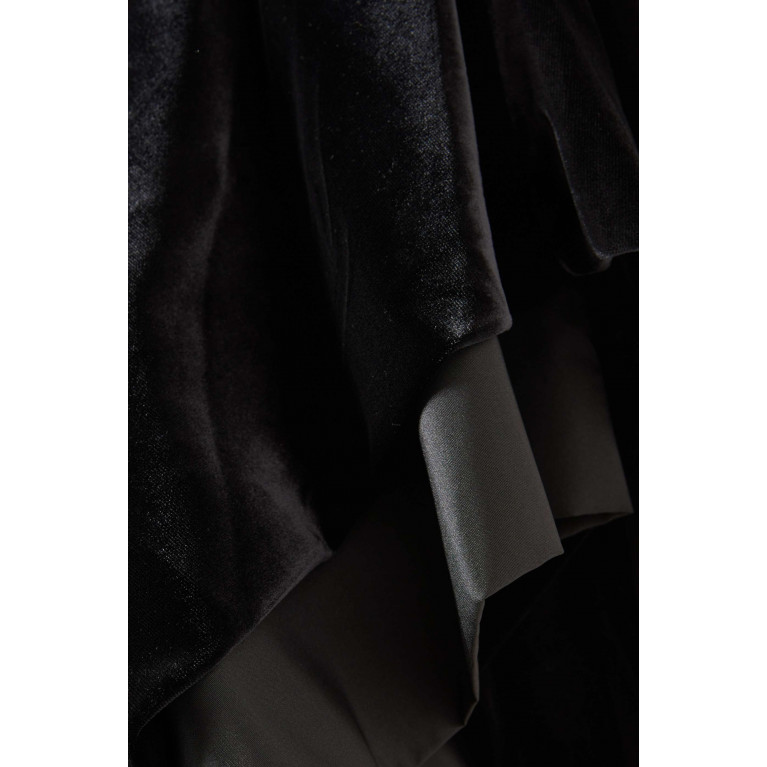 Tuvanam - Off-shoulder Two-tone Gown in Crepe & Velvet