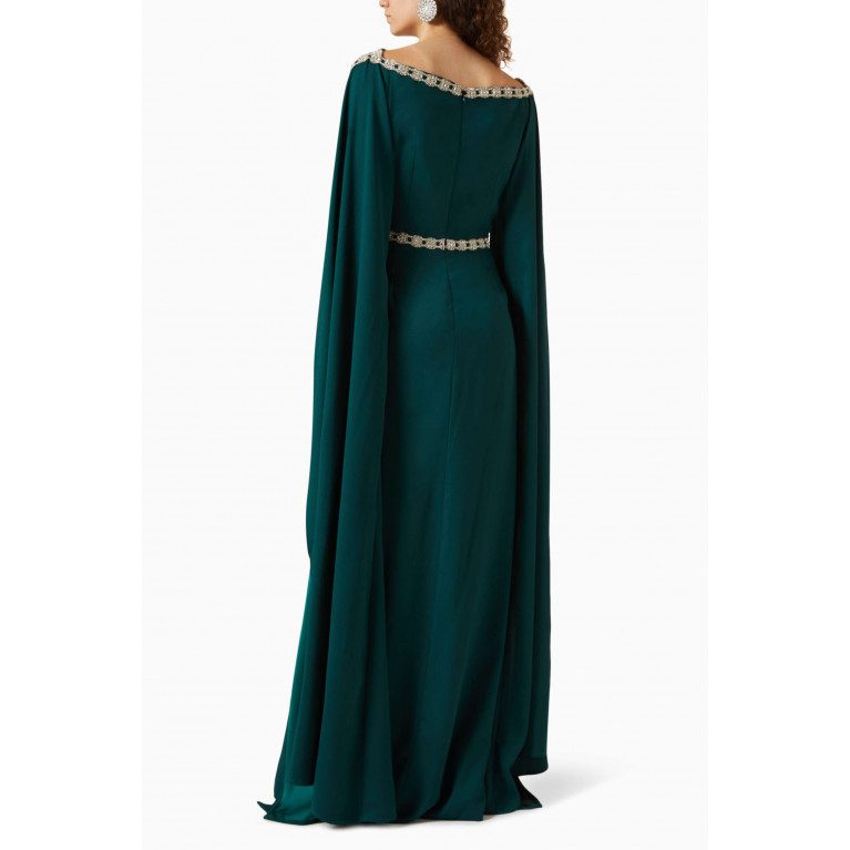 Tuvanam - Embellished Cape Sleeved Dress