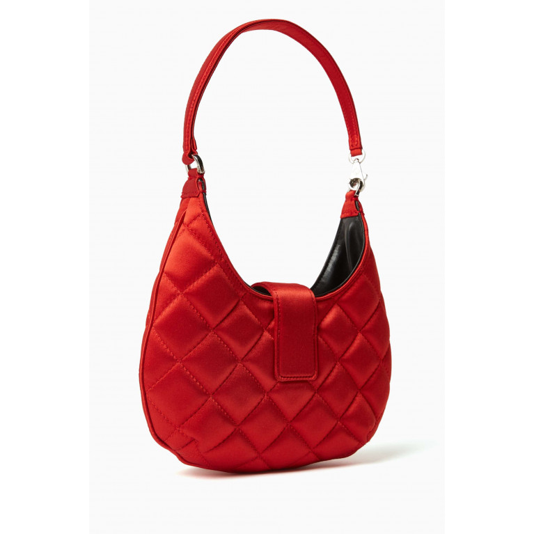 Les Petits Joueurs - Small Cindy Baguette Top Handle Bag in Quilted-satin