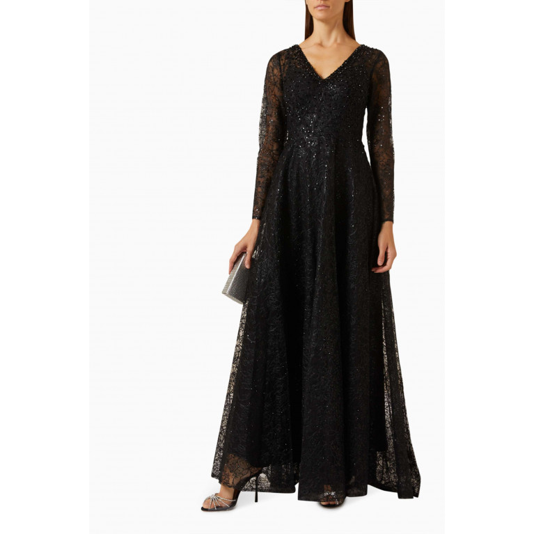 Mac Duggal - Crystal-embellished Gown Black