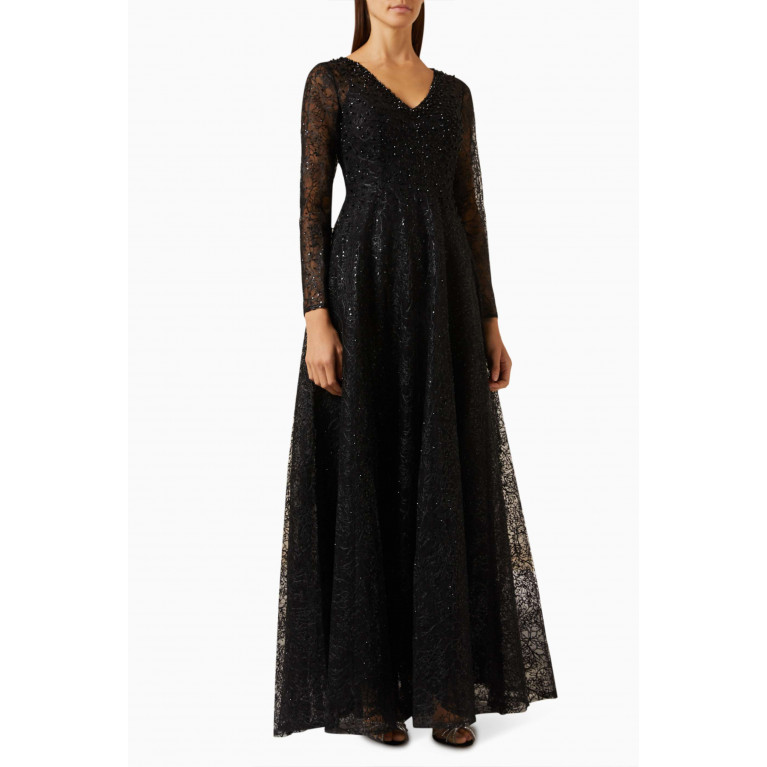 Mac Duggal - Crystal-embellished Gown Black