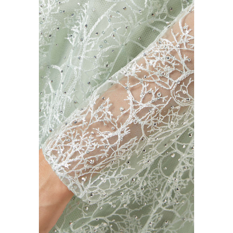 Mac Duggal - Crystal-embellished Gown Green